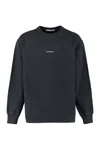 ACNE STUDIOS MEN'S BLACK COTTON CREW-NECK SWEATSHIRT