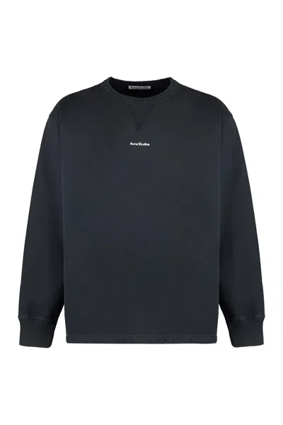 Acne Studios Men's Black Cotton Crew-neck Sweatshirt For Fw23