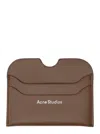 Acne Studios Men Brown Card-holder With Logo Print On The Front In Leather Man In Brown