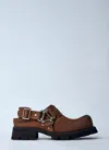 Acne Studios Men Buckle Leather Mules In White