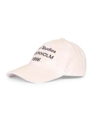Acne Studios Men's Carliy 1996 Embroidered Hat In White