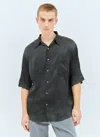 Acne Studios Short-sleeved Button-down Shirt In Black