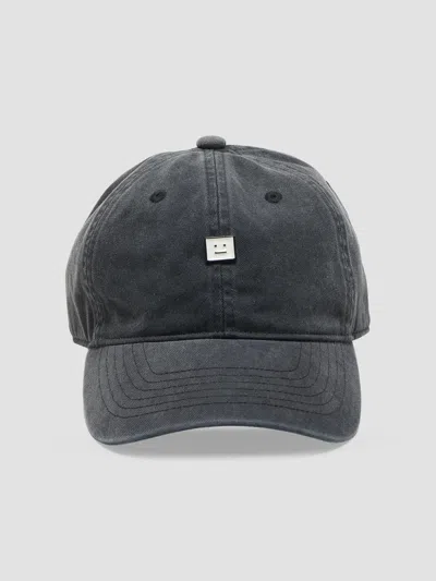 Acne Studios Men's Cunov Face Stud Baseball Cap In Black