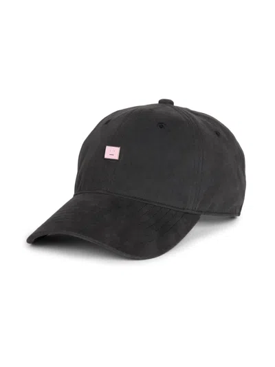 Acne Studios Men's Cunov Face Stud Baseball Cap In Black