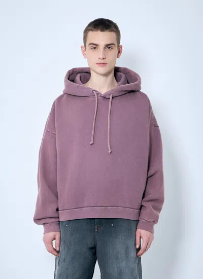 Acne Studios Men Drawstring Hood Sweatshirt In Purple