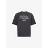Acne Studios Men Crew Neck T-shirt With Print In Black
