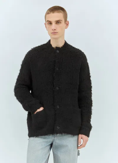 Acne Studios Long-sleeved Sweater Coat In Black