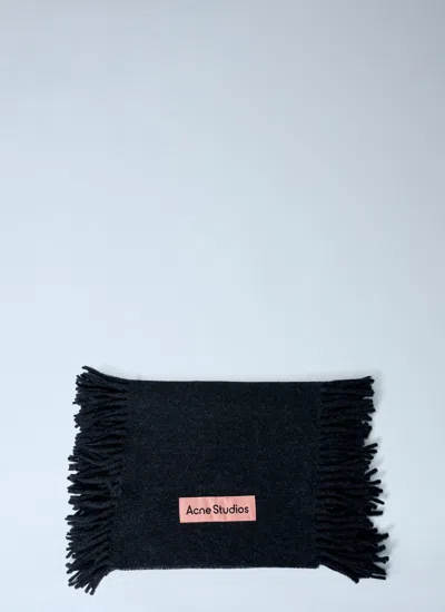 Acne Studios Men Fringe Wool Scarf In Brown
