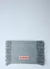 Acne Studios Men Fringe Wool Scarf In Gray