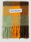 Acne Studios Men Fringed Check Scarf In Multi