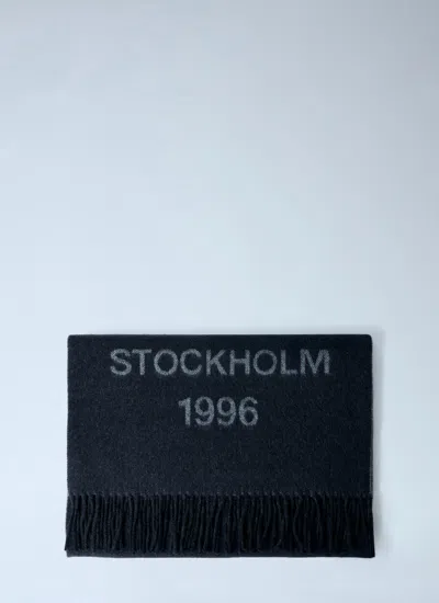 Acne Studios Men Fringed Wool Scarf In Black