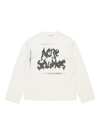 Acne Studios Gothic Logo T-shirt In White
