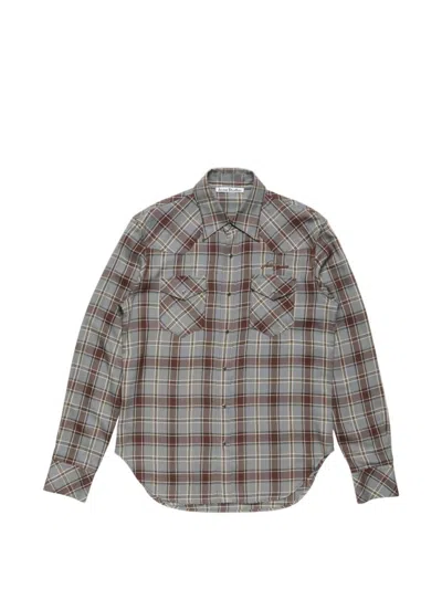 Acne Studios Men Grey Regular Check Shirt In Gray