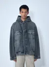 Acne Studios Giacca Di Jeans Con Cappuccio In Black