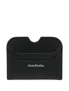 Acne Studios Black Card Holder With Laminated Logo At The Front In Smooth Leather Donna In Black