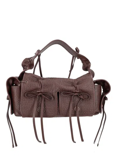 Acne Studios Men's Leather Shoulder Bag - Fw25 Collection In Brown