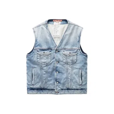 Acne Studios Denim Padded Vest In Blue