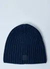 Acne Studios Men Logo Motif Beanie Hat In Blue