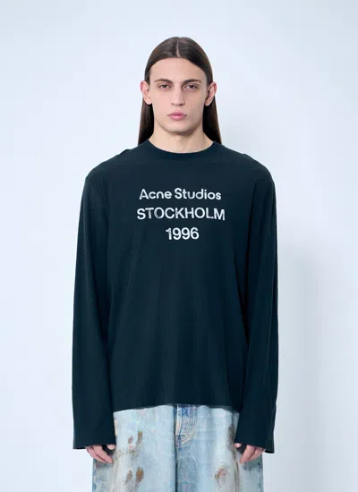 Acne Studios Men Logo Print T-shirt In Green