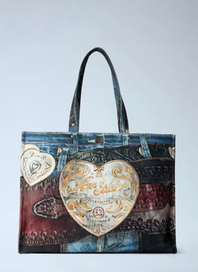 Acne Studios Men Logo Shoulder Tote Bag In Black