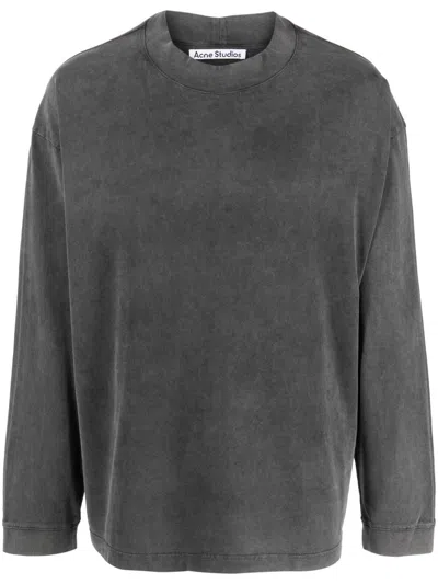 Acne Studios Grey Cotton T-shirts And Polos In Gray