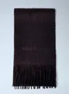 Acne Studios Men Logo Wool Scarf In Brown