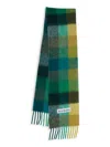 Acne Studios Men's Main Vally Checkered Fringe Scarf In Neutral