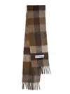 Acne Studios Men's Main Vally Checkered Fringe Scarf In Purple