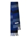 Acne Studios Men's Main Vally Checkered Fringe Scarf In Neutral