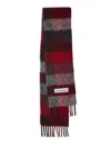 Acne Studios Men's Main Vally Checkered Fringe Scarf In Multi