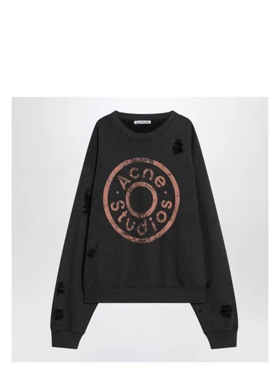 Acne Studios Men's Mã©lange Relaxed Sweater With Wear In Black