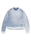Acne Studios Textured Knit Sweater With Gradient Effect In Blue
