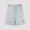 Acne Studios Distressed Denim Shorts Featuring Back Pocket In Blue