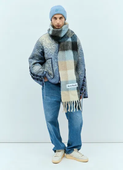 Acne Studios Men Mohair Checked Scarf In Multi