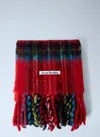 Acne Studios Men Mohair Checked Scarf In Red