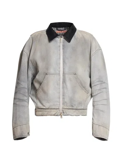 ACNE STUDIOS MEN'S OHNIEV SULPHUR FADE PADDED DENIM JACKET