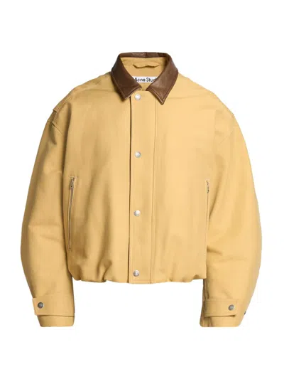 Acne Studios Mens Sand Beige Opado Double Cotton-satin Jacket In Brown