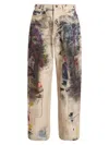 Acne Studios Men's Paint Splash Cotton Pants In Multi