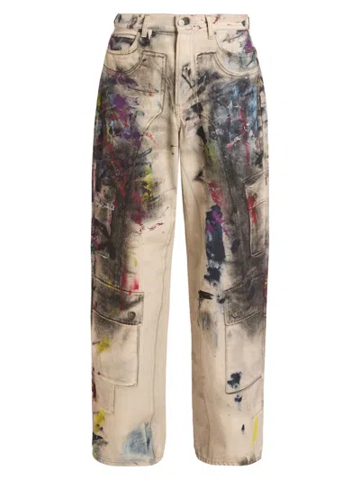 Acne Studios Men's Paint Splash Cotton Pants In Multi