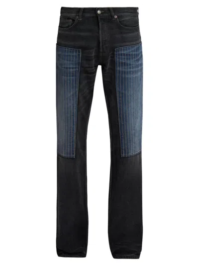 Acne Studios Men's Patchwork Tokyo Straight-leg Jeans In Black