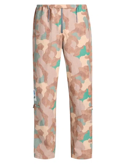 Acne Studios Men's Pila Chine Camouflage Pants In Orange Green