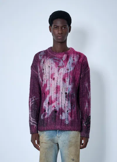 Acne Studios Men Printed Knit Sweater In Animal Print