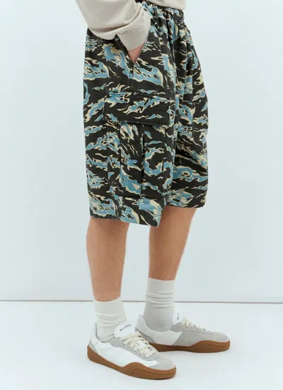 Acne Studios Men Printed Ripstop Shorts In Multi