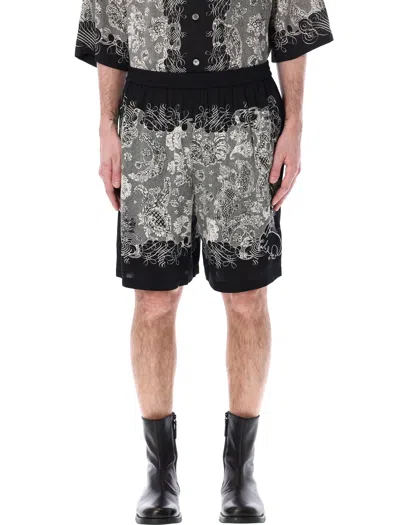 Acne Studios Men's Printed Shorts For Ss24 In Black