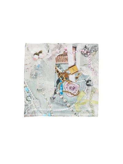 ACNE STUDIOS MEN'S PRINTED SILK SCARF