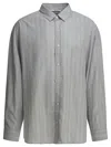 Acne Studios Soffia Stripe Shirt In Gray