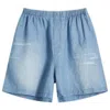 Acne Studios Logo-stamp Shorts In Blue