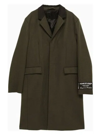 ACNE STUDIOS MEN'S SINGLE-BREASTED WOOL-BLEND MILITARY COAT