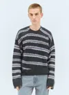 Acne Studios Men Striped Mohair-blend Sweater In Gray