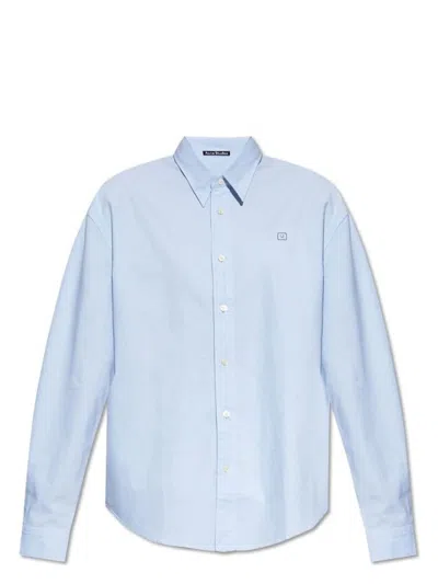 Acne Studios Men's Sunnie Recycled Cotton Oxford Shirt In Lightblue